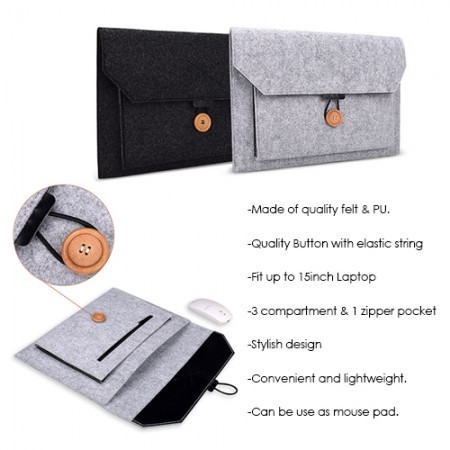 13" Premium Felt Laptop Macbook Sleeve 09